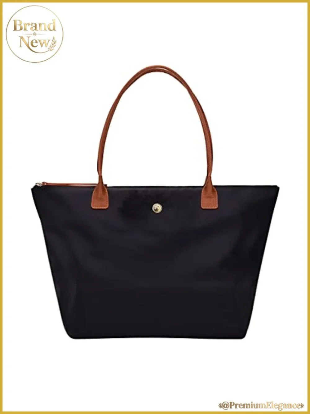 Nylon Shoulder Tote Bag for Women, Foldable Hobo Handbag with Pockets